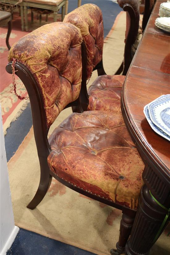 A set of twelve Victorian mahogany dining chairs with the label of Cowton & Sons Ltd,